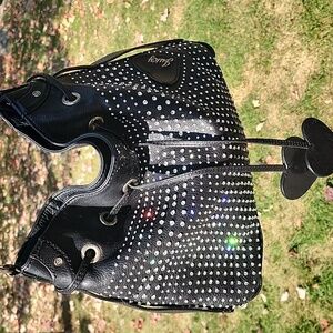 Rare 💎Vintage Leather Juicy Couture Bling Crystal Bag!